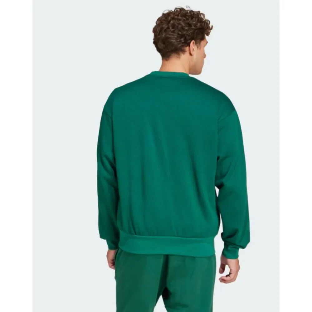 NWT Adidas Essentials Feel Cozy Sweatshirt Large Green Fleece Crewneck Pullover